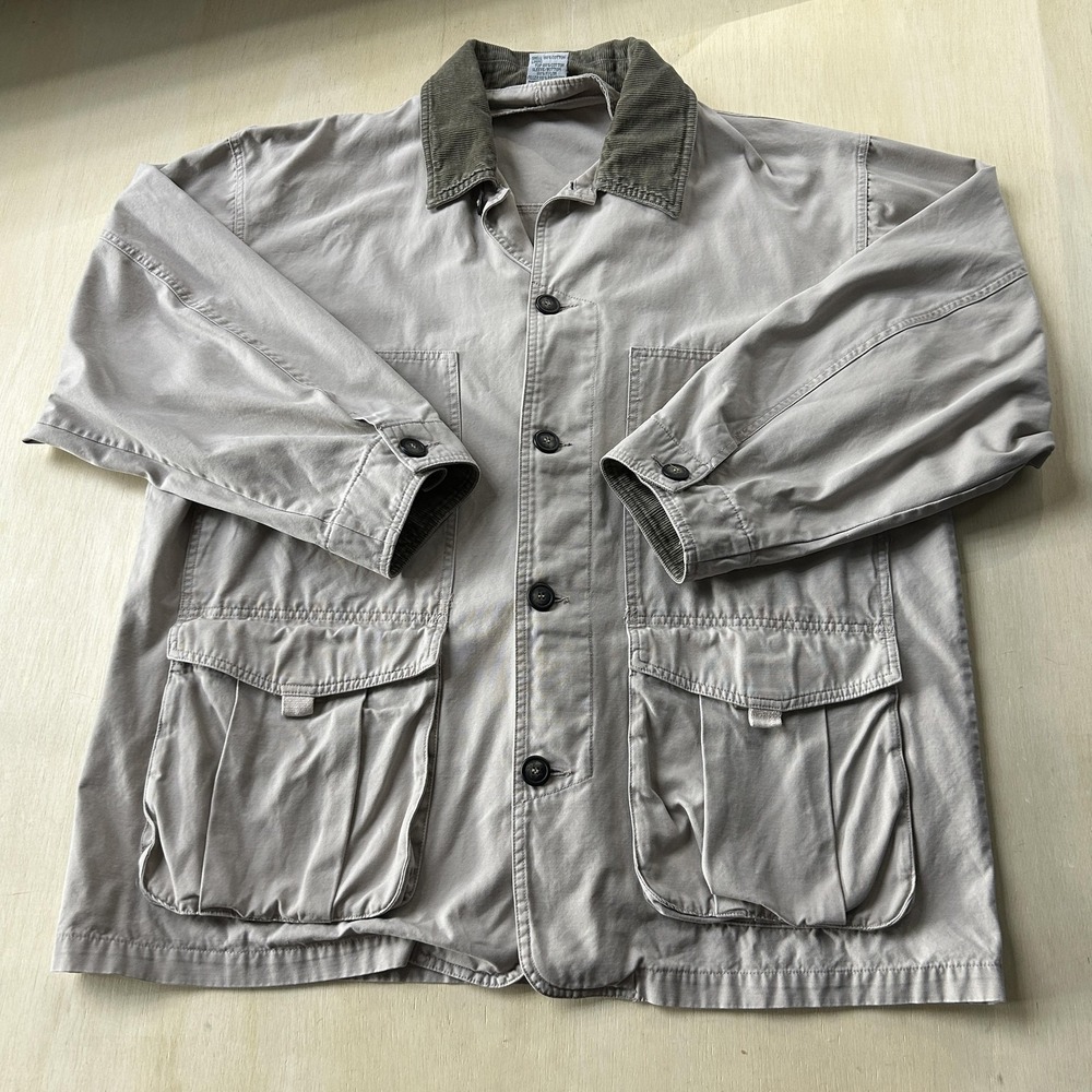 Northeast Outfitters Jacket Mens L Beige Canvas Military Button Pockets Workwear